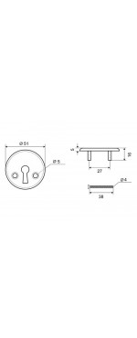 Накладка Фабрика замков E 001 PB под ключ (КТ), Золото