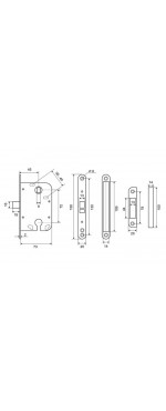Корпус замка Фабрика замков L 008 SB, Матовое золото