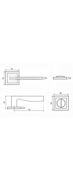 Комплект для двери Palladium SET 21 L 170 BK AB, Античная бронза
