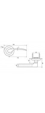 Ручка защелка Palladium 803 SN/CP ET, Матовый никель