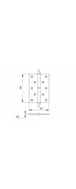Palladium Петля дверная N 610-5" CP правая (К), Хром