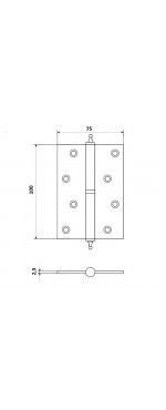 Петля дверная Palladium N 610-4" PB левая, Золото