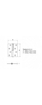 Palladium Петля дверная N 613-4" AC левая, Античная медь