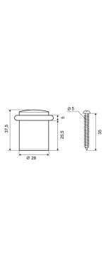 Ограничитель двери Palladium 04 AВ античная бронза, Античная бронза