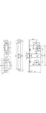 Замок межкомнатный Palladium 390 CP, Хром