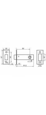 Защелка межкомнатная Palladium 100 M SN, Матовый никель