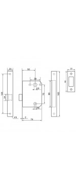 Замок межкомнатный магнитный Palladium 170 M AB, Античная бронза