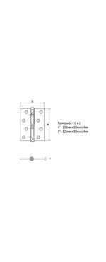 Петля дверная Palladium N 700-5" AB левая, Античная бронза