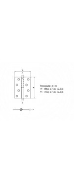 Петля дверная Palladium N 613-S-4" PC левая, Перламутровый хром
