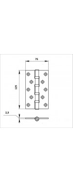 Петля дверная универсальная Palladium N 500 C-S-5" CP, Хром