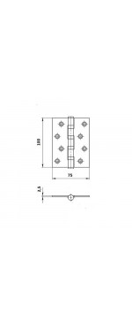 Петля дверная универсальная Palladium N 500 C-S-4" SN, Матовый никель