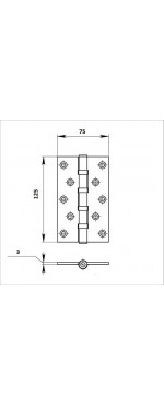Петля дверная универсальная Palladium N 4BB-125 (3mm) SB, Матовое золото