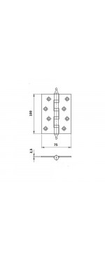 Петля дверная универсальная Palladium N 500 А-S-4" SB, Матовое золото