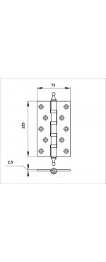 Петля дверная универсальная Palladium N 500 A-S-5" AB, Античная бронза