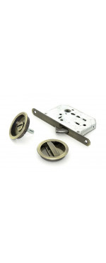 Ручка с замком для раздвижных дверей Palladium 03 BK AB, Античная бронза