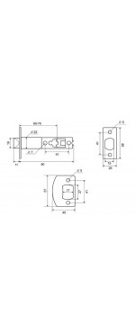 Ручка защелка Yale YB 5111 PS US3 PB, Золото