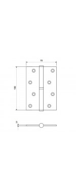 Петля дверная Palladium N 613-S-4" (K) AB правая, Античная бронза
