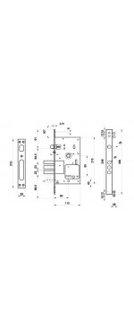 Замок врезной Palladium 0252 RL никель, Никель