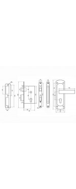 Замок врезной Palladium 460-25 CP L, Хром