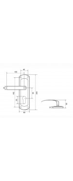 Ручки на планке Palladium 460-25 AB L, Античная бронза