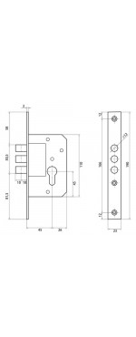 Корпус замка Palladium 0189-3M латунь, Золото