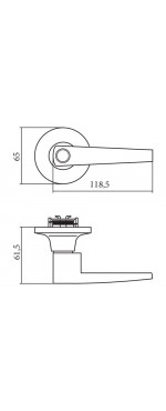 Ручка защелка Palladium 3501 SN PS, Матовый никель