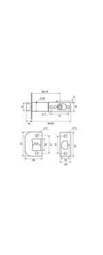 Ручка защелка Palladium 3901 AB ET, Античная бронза