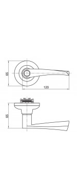 Ручка защелка Palladium 853 AC ET, Античная медь