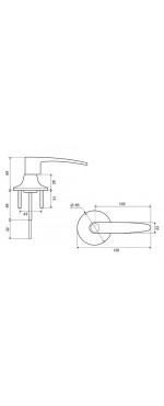 Ручка защелка Фабрика замков 3502E PB BK, Золото